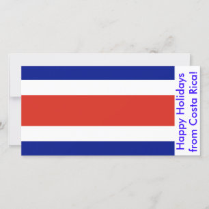 Cartes Pour Fêtes Annuelles Drapeau du Costa Rica, Joyeuses Fêtes depuis le Co