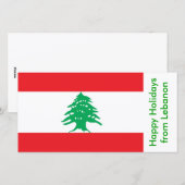 Cartes Pour Fêtes Annuelles Drapeau du Liban, bonnes fêtes du Liban (Devant / Derrière)