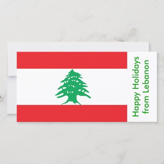Cartes Pour Fêtes Annuelles Drapeau du Liban, bonnes fêtes du Liban (Devant)