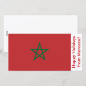 Cartes Pour Fêtes Annuelles Drapeau du Maroc, Joyeuses fêtes du Maroc (Devant / Derrière)