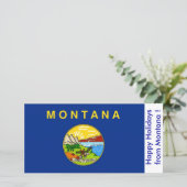 Cartes Pour Fêtes Annuelles Drapeau du Montana, Joyeuses fêtes des Etats-Unis. (Debout devant)