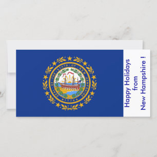 Cartes Pour Fêtes Annuelles Drapeau du New Hampshire, Joyeuses fêtes des États