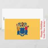 Cartes Pour Fêtes Annuelles Drapeau du New Jersey, Joyeuses fêtes des États-Un (Devant / Derrière)