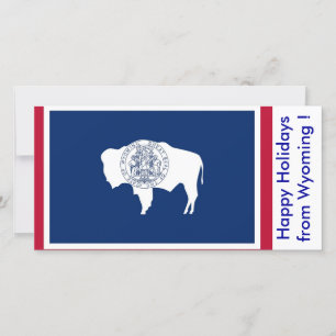 Cartes Pour Fêtes Annuelles Drapeau du Wyoming, Joyeuses Vacances aux États-Un