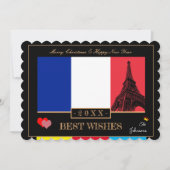 Cartes Pour Fêtes Annuelles Drapeau Français & Eiffel Bonne année Souhaite la  (Devant)
