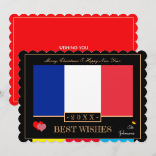 Cartes Pour Fêtes Annuelles Drapeau français et Bonne année/Meilleurs voeux Fr