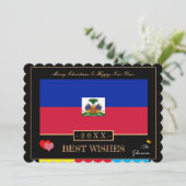 Cartes Pour Fêtes Annuelles Drapeau haïtien & Joyeux Nouvel An / Meilleurs Voe (Debout devant)