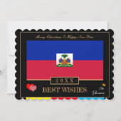 Cartes Pour Fêtes Annuelles Drapeau haïtien & Joyeux Nouvel An / Meilleurs Voe (Devant)