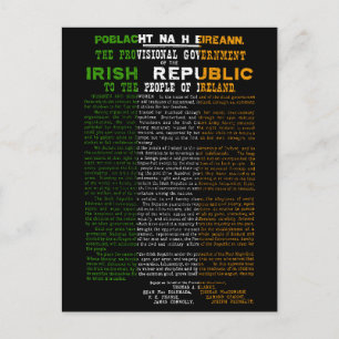 Cartes Pour Fêtes Annuelles Drapeau irlandais Hausse de Pâques 1916 Proclamati