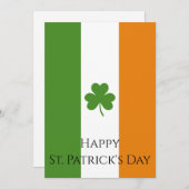 Cartes Pour Fêtes Annuelles Drapeau irlandais St Patrick avec Shamrock | Perso (Devant / Derrière)