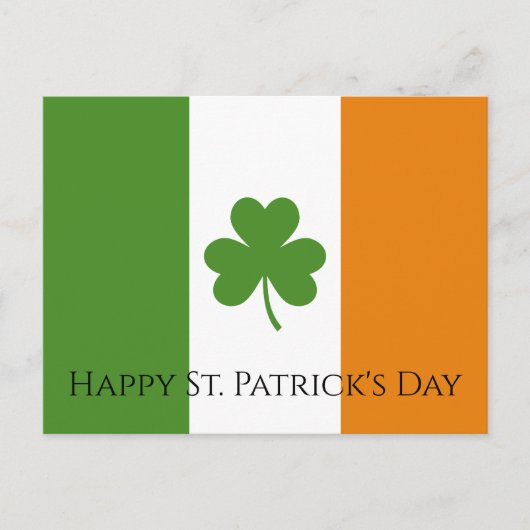 Cartes Pour Fêtes Annuelles Drapeau irlandais St Patrick avec Shamrock | Perso (Devant)