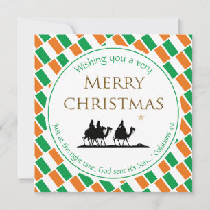 Cartes Pour Fêtes Annuelles DRAPEAU IRLANDAIS Trois Sages Hommes Noël IRLANDAI