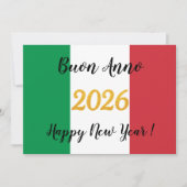 Cartes Pour Fêtes Annuelles Drapeau italien calligraphie 2026 (Devant)