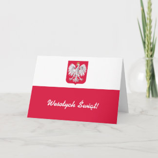Cartes Pour Fêtes Annuelles Drapeau polonais Wesołych Świąt Flaga Polski