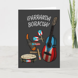 Cartes Pour Fêtes Annuelles Drapeau Portoricain Parranda Boricua