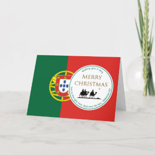 Cartes Pour Fêtes Annuelles DRAPEAU PORTUGAL TROIS HOMMES Sages NOËL