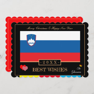 Cartes Pour Fêtes Annuelles Drapeau slovène & Bonne année/Meilleurs voeux