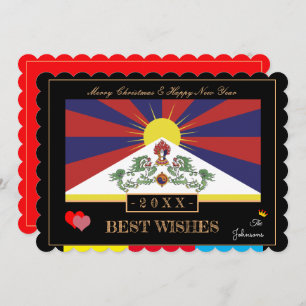 Cartes Pour Fêtes Annuelles Drapeau tibétain et joyeux Nouvel An / Meilleurs v