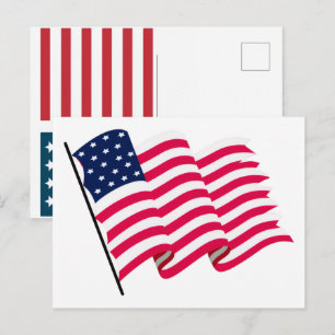 Cartes Pour Fêtes Annuelles Drapeau USA 2026 – Drapeau américain audacieux pou