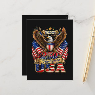 Cartes Pour Fêtes Annuelles Drapeau USA 250e anniversaire 250 ans d'Amérique