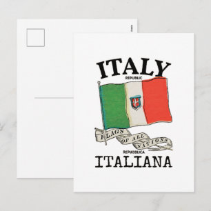 Cartes Pour Fêtes Annuelles Drapeau vintage du pays Italie