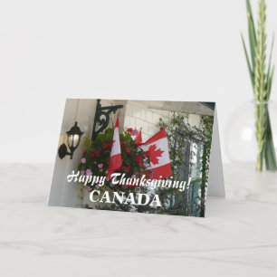Cartes Pour Fêtes Annuelles Drapeaux bon thanksgiving CANADA/Feuille d'érable