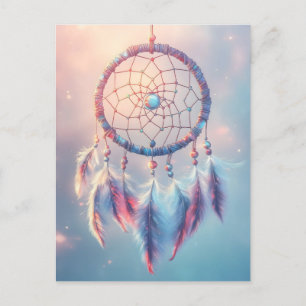 Cartes Pour Fêtes Annuelles Dream Catcher avec des plumes et des perles douces