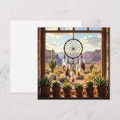 Cartes Pour Fêtes Annuelles Dreamcatcher, Desert Canyons, Cacti   (Devant / Derrière)