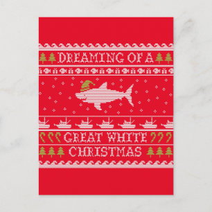 Cartes Pour Fêtes Annuelles Dreaming of a Great White Christmas Ugly Sweater