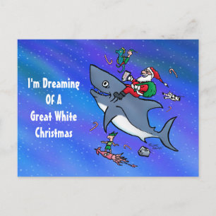 Cartes Pour Fêtes Annuelles Dreaming of A Great White Shark Christmas