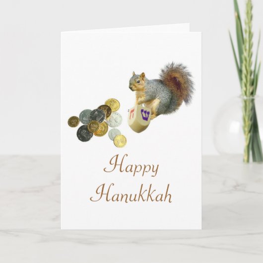 Cartes Pour Fêtes Annuelles Dreidel Squirrel Card (Devant)