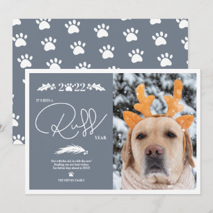 Cartes Pour Fêtes Annuelles Drôle 2022 ruff script année animal de compagnie p