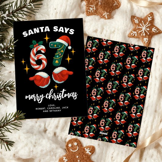 Cartes Pour Fêtes Annuelles Drôle 6-7 Mème 67 Noël