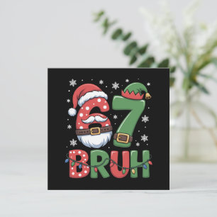 Cartes Pour Fêtes Annuelles Drôle 6 7 Six Sept Bruh Meme Noël Santa Elf 