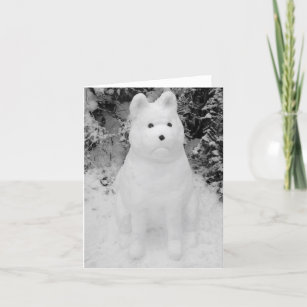 Cartes Pour Fêtes Annuelles drôle akita snowdog