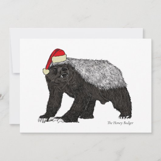 Cartes Pour Fêtes Annuelles Drôle badger de miel Père Noël badass ironie (Devant)