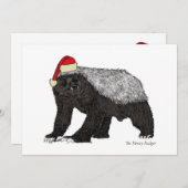 Cartes Pour Fêtes Annuelles Drôle badger de miel Père Noël badass ironie (Devant / Derrière)