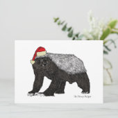 Cartes Pour Fêtes Annuelles Drôle badger de miel Père Noël badass ironie (Debout devant)