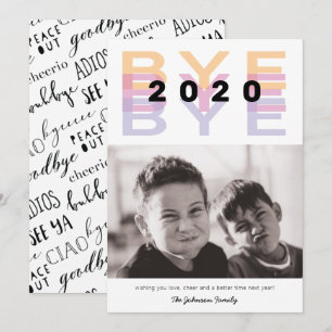 Cartes Pour Fêtes Annuelles Drôle "Bye 2020" photo couleur unique