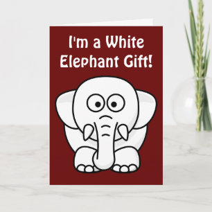 Cartes Pour Fêtes Annuelles Drôle cadeau de Noël : Vrai cadeau d'éléphant blan