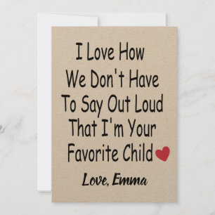Cartes Pour Fêtes Annuelles drôle Cadeau personnalisé de Enfant pour maman ou