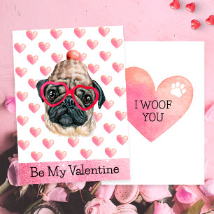 Cartes Pour Fêtes Annuelles Drôle Carlin Je te veux Chien Saint Valentin