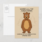 Cartes Pour Fêtes Annuelles Drôle Cartographie de l'ours (Devant / Derrière)