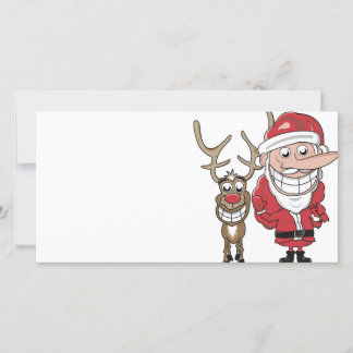 Cartes Pour Fêtes Annuelles Drôle Cartoon Père Noël et Rudolph