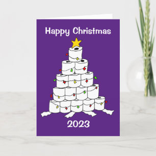 Cartes Pour Fêtes Annuelles Drôle Cartoon Toilette Roll Arbre de Noël