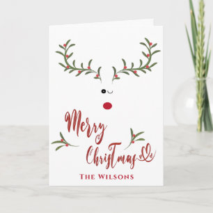 Cartes Pour Fêtes Annuelles Drôle charnelle renne sainte charnelle rouge non p