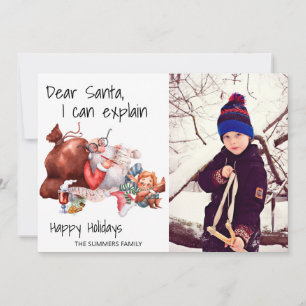 Cartes Pour Fêtes Annuelles Drôle Cher Père Noël Je peux expliquer la photo No