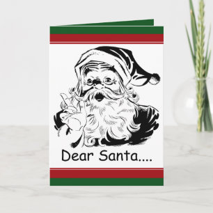 Cartes Pour Fêtes Annuelles Drôle Cher Père Noël....lettre d'un Adulte