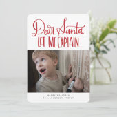 Cartes Pour Fêtes Annuelles Drôle Cher Santa Laissez-Moi Expliquer (Debout devant)