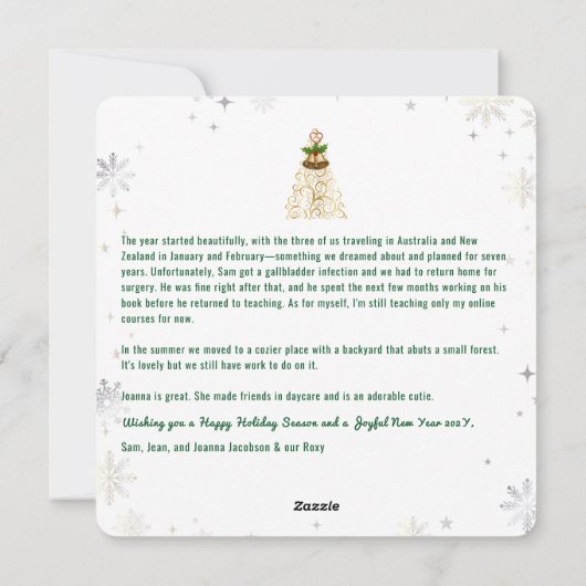 Cartes Pour Fêtes Annuelles Drôle Chien Chat 4 Photos Collage Mignonne Élégant (Dos)